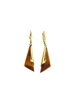 Ohrringe aus Gold mit Tigerauge