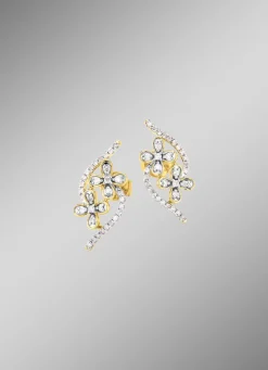 Ohrstecker im Blumen-Design, 20 Brillanten, 44 Diamanten