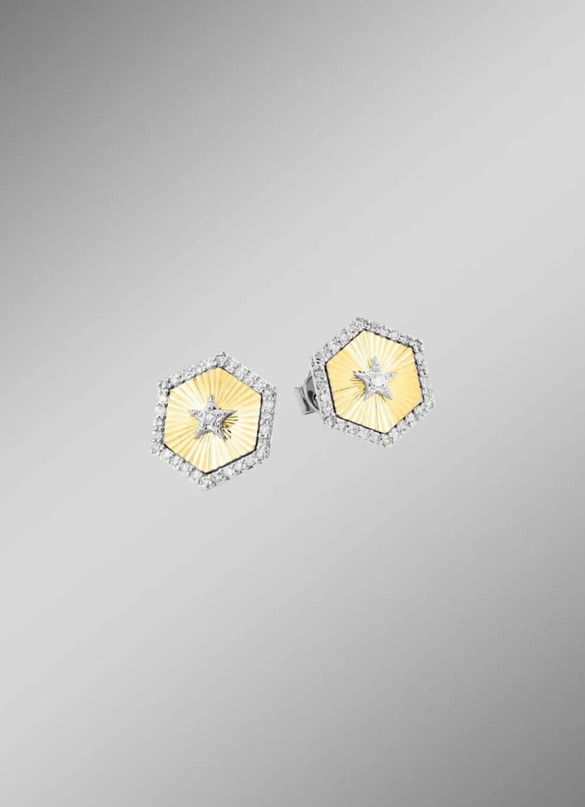 Ohrstecker in Bicolor mit 2 Brillanten und 60 Diamanten