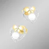 Ohrstecker mit 38 Brillanten und Süßwasser-Zuchtperlen