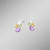 Ohrstecker mit echt Amethyst, echt Citrin und echt Peridot