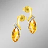 Ohrstecker mit echt Citrin und 2 Diamanten