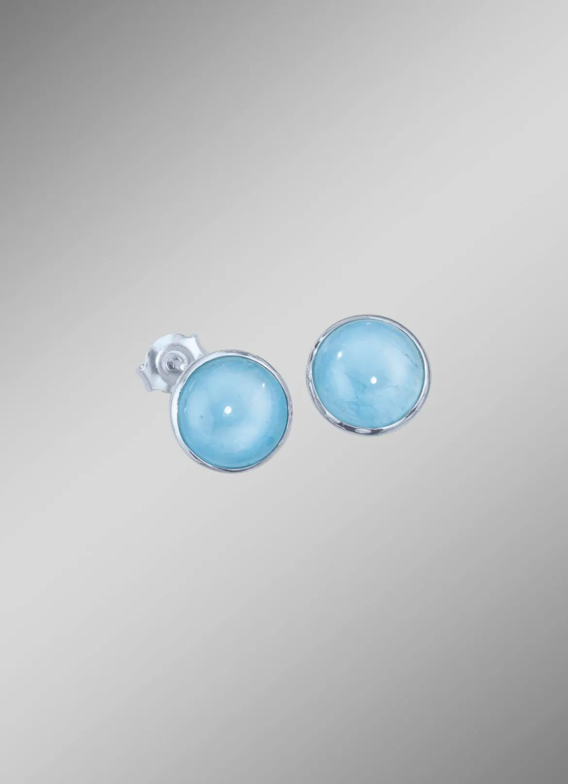 Ohrstecker mit echt Milky-Aquamarin