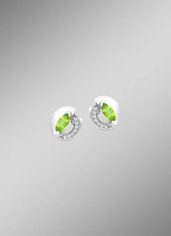 Ohrstecker mit echt Peridot und synth. Zirkonia