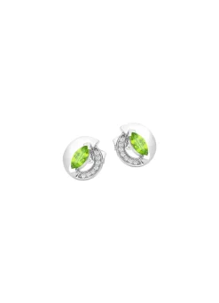 Ohrstecker mit echt Peridot und synth. Zirkonia