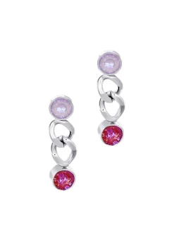 Ohrstecker mit Kristallen in Pink