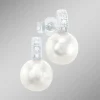 Ohrstecker mit Süßwasser-Zuchtperle und Brillanten