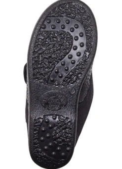 Pantoffel aus Elastik und Veloursmaterial