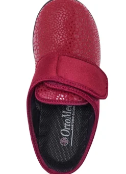 Pantoffel aus Elastik und Veloursmaterial