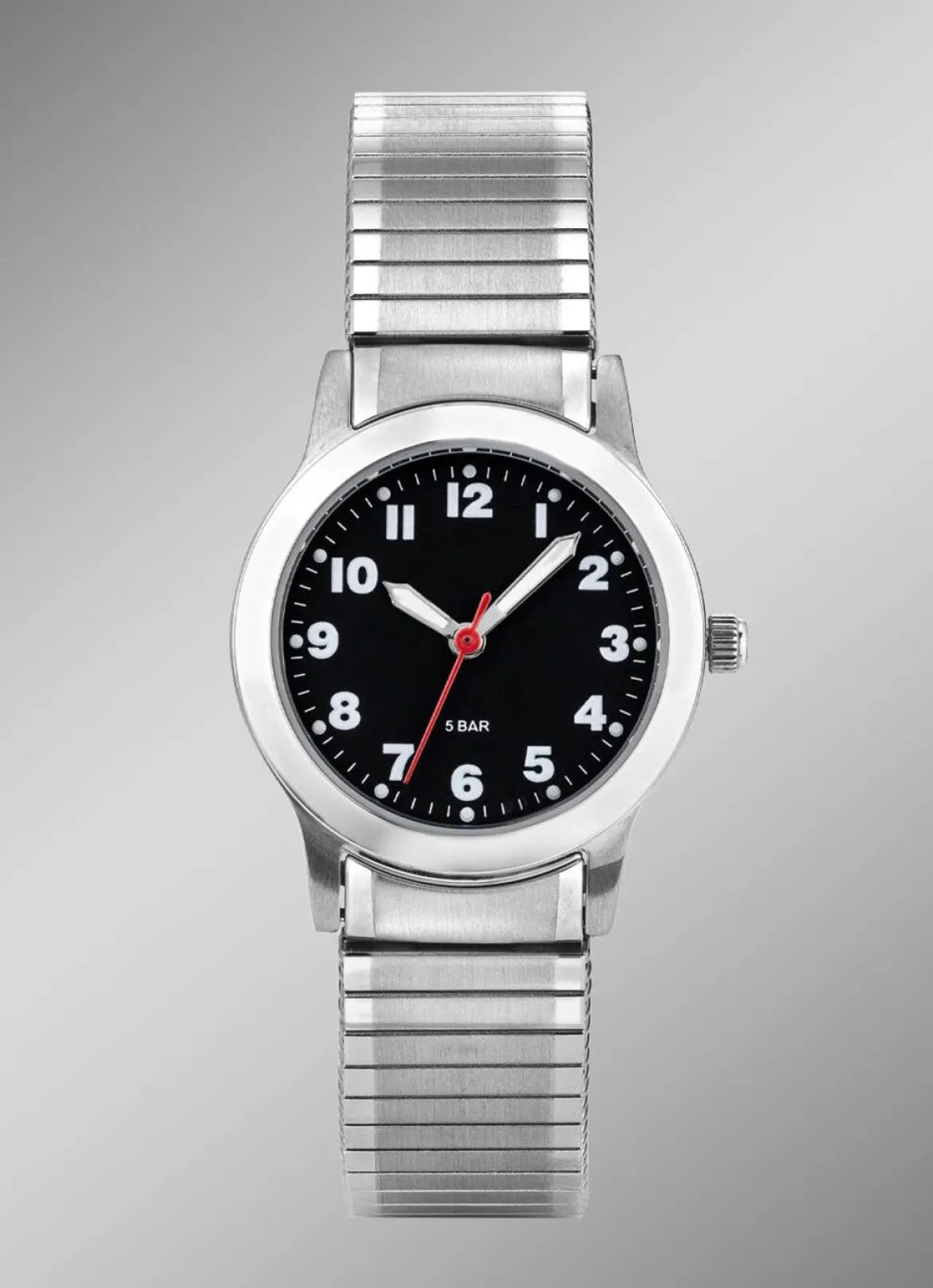 Para-Quartz-Damenuhr mit Edelstahlzugband