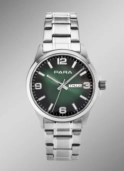 Para-Quartz-Herrenuhr mit Stahlbandgehäuse