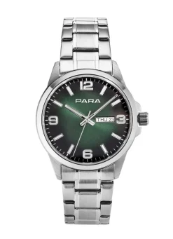 Para-Quartz-Herrenuhr mit Stahlbandgehäuse