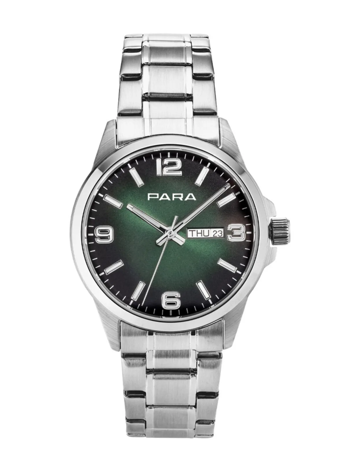 Para-Quartz-Herrenuhr mit Stahlbandgehäuse