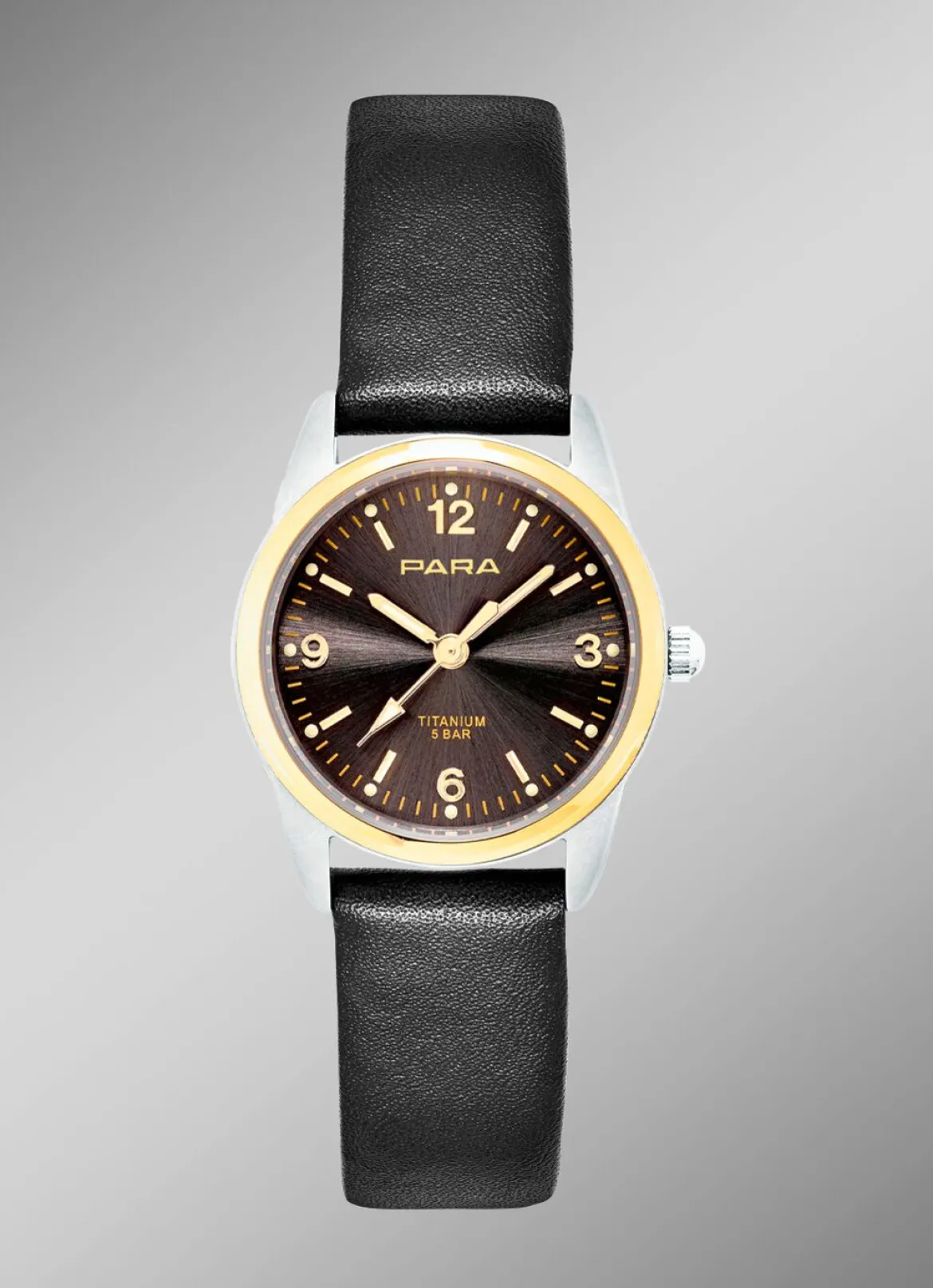Para-Quartz-Partneruhren mit Lederband