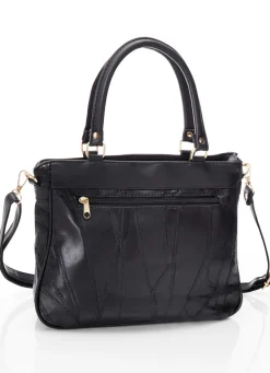 Patchwork-Tasche mit abnehmbarem Umhängeriemen