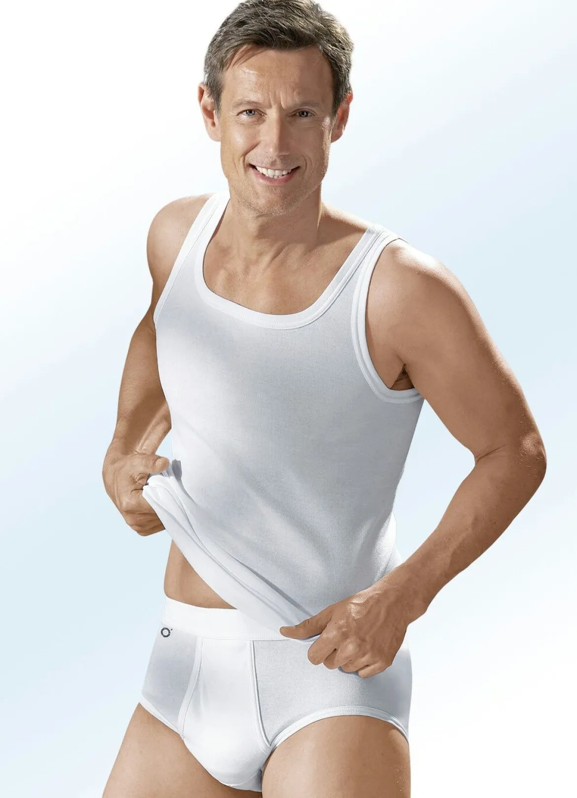 Pfeilring Viererpack Slips aus Feinripp, weiß