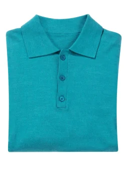 Polopullover mit kurzer Knopfleiste in 4 Farben