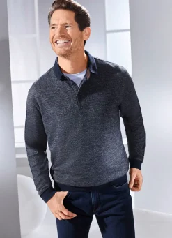 Poloshirt mit Strickkragen