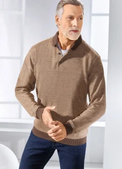 Poloshirt mit Strickkragen