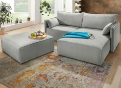 Polsterecke mit Bettfunktion und Hocker