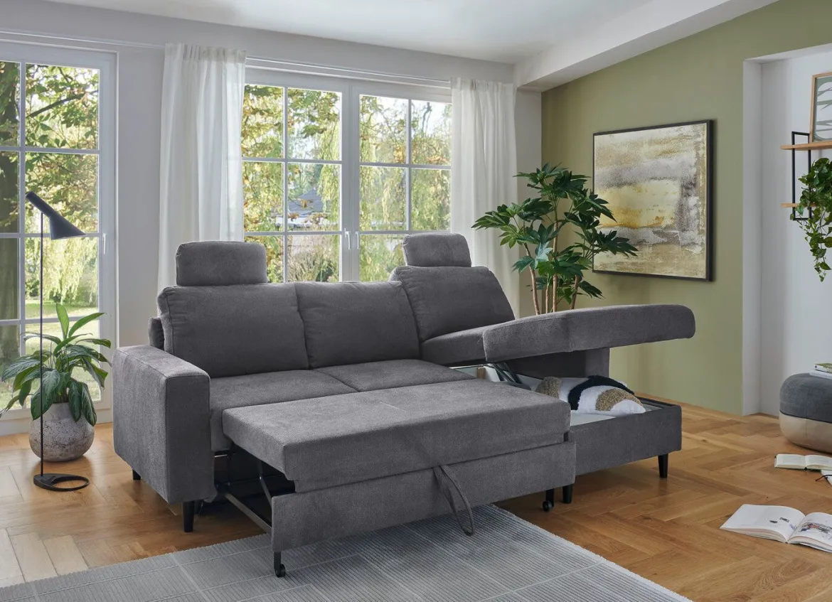 Polsterecke mit Bettfunktion und Longchair