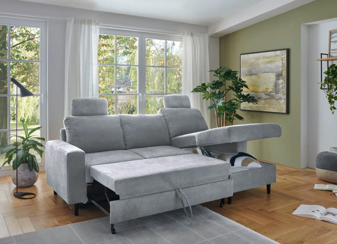 Polsterecke mit Bettfunktion und Longchair