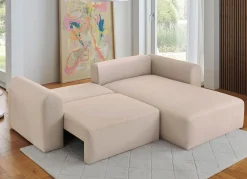 Polsterecke mit Bettfunktion und Dekokissen