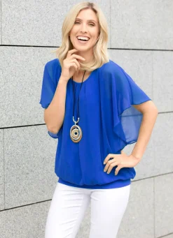 Poncho-Tunika mit eingearbeitetem Top