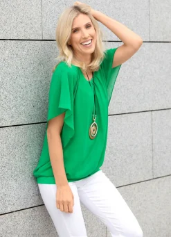 Poncho-Tunika mit eingearbeitetem Top