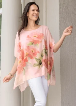 Poncho-Tunika mit eingearbeitetem Top