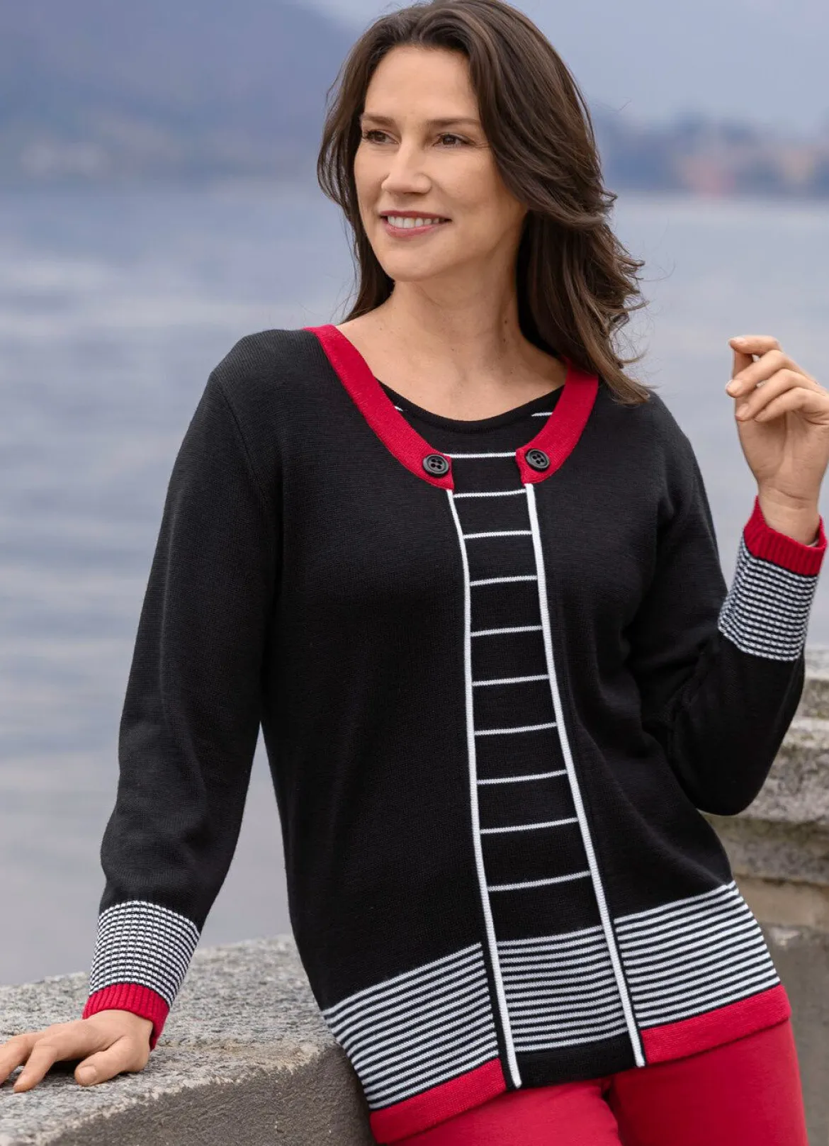 Pullover in Doppel-Optik