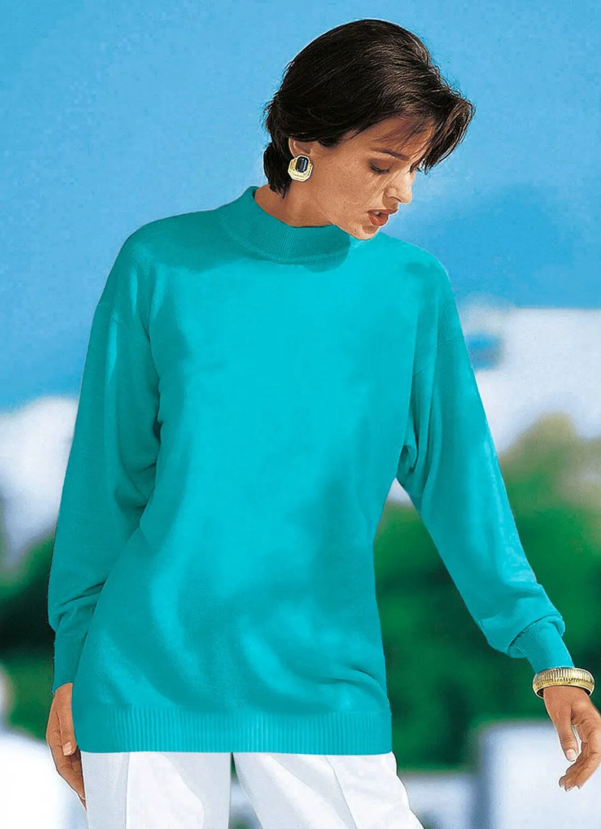 Pullover in Feinstrick mit Schurwolle