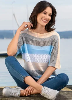 Pullover in Garnmix mit Glanzeffekt