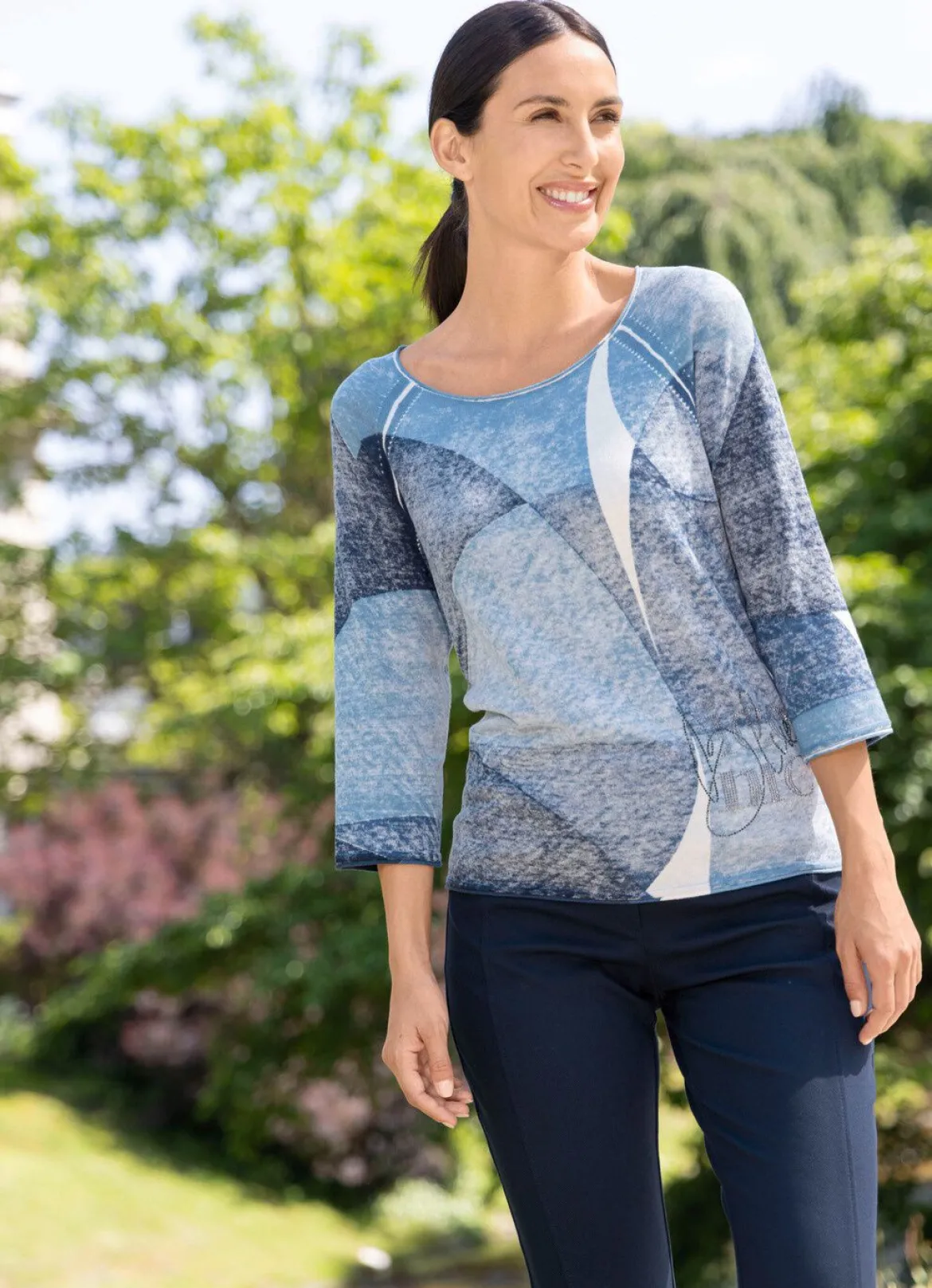 Pullover in leichter Batikoptik