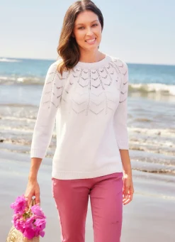 Pullover mit Ajour-Zacken-Dessin