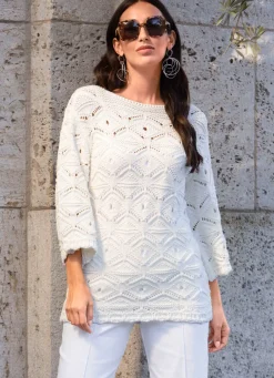 Pullover mit dekorativer Wellenstrukur