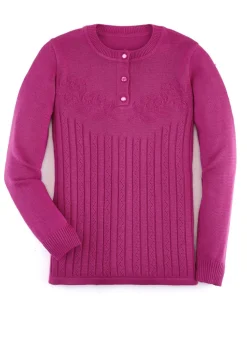 Pullover mit floraler Struktur