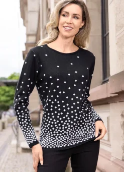 Pullover mit grafischem Dessin im Verlauf