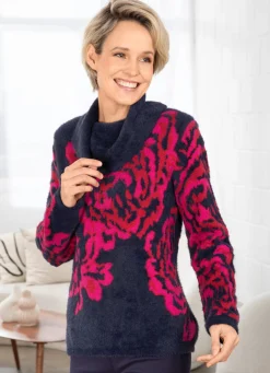 Pullover mit haarigem Effektgarn