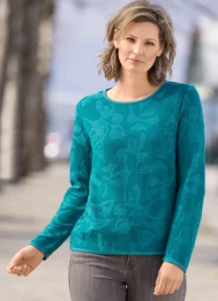 Pullover mit plastischem Floraldessin