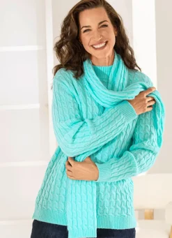 Pullover mit Schal in weicher Qualität