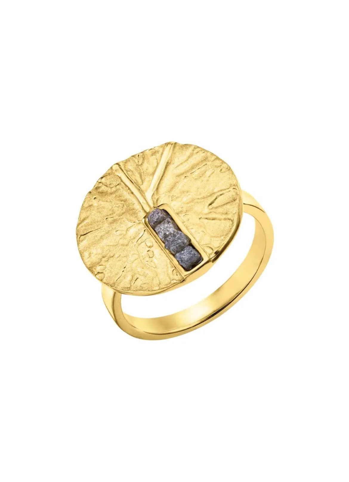 Pure Eleganz:Damenring mit 4 Roh-Diamanten