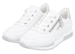 Remonte Schnür-Sneaker mit silberfarben schimmerndem Kontrast-Besatz