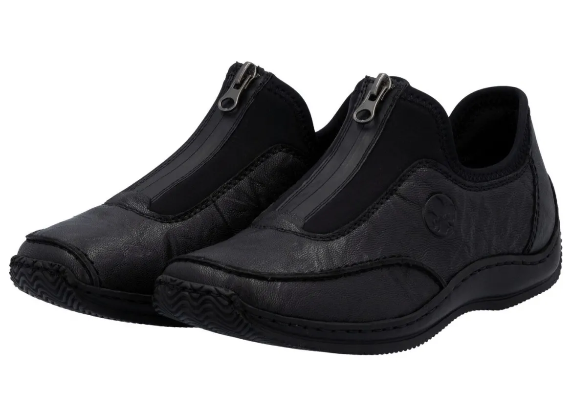 Rieker, klassische Damen-Slipper, mit Reißverschluss