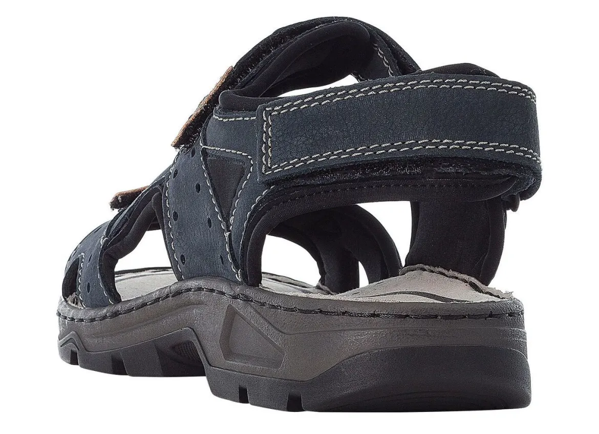 Rieker, klassische Herren-Trekkingsandalen, aus Leder