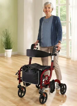 Rollator, auch als Rollstuhl nutzbar
