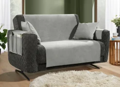 Samtweiche Sessel- und Sofaschoner mit Anti-Rutsch-Rückseite