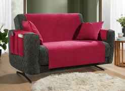 Samtweiche Sessel- und Sofaschoner mit Anti-Rutsch-Rückseite