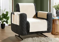 Samtweiche Sessel- und Sofaschoner mit Anti-Rutsch-Rückseite