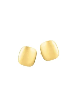 Satinierte Ohrstecker aus Gold